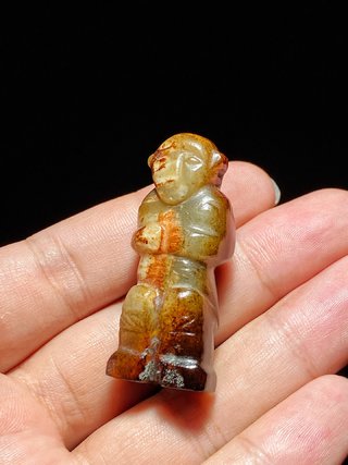 和田玉籽料|汉 和田玉籽料 沁色 玉贵人 挂件 把件