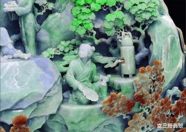 翡翠|玉赏 ▏重达三吨的五彩翡翠原石,打造人间瑰宝《香山九老图》