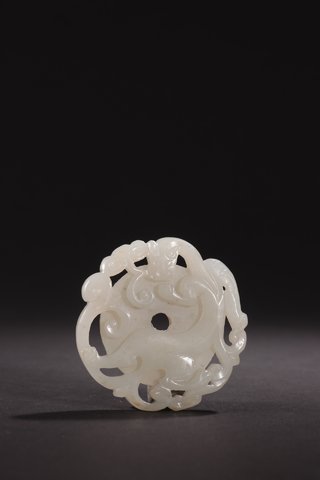 |旧藏-和田玉如意螭龙纹挂佩