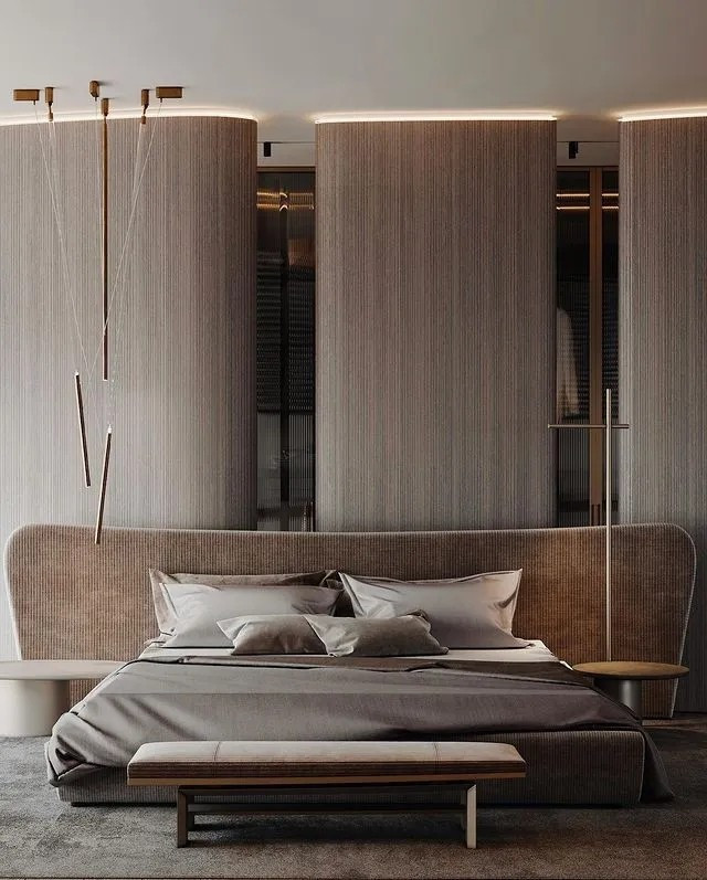 163㎡极简风格镜面天花板增强了纵深感,空间瞬间通透有趣