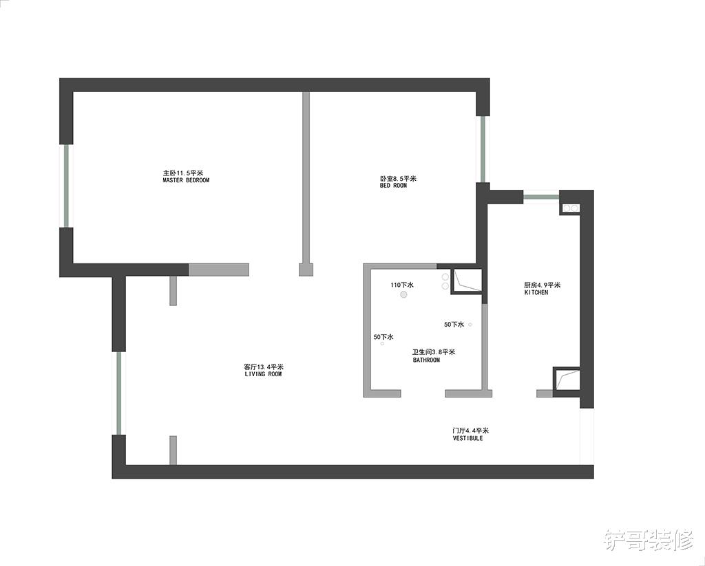 灰色系的小宅，复古有温度，粉红与翠绿的加持更为独特