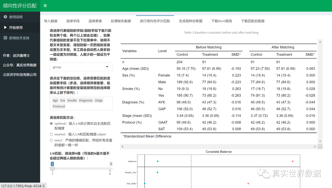 |赵洪鑫：一键完成倾向性评分匹配并自动生成Word版图表用于论文
