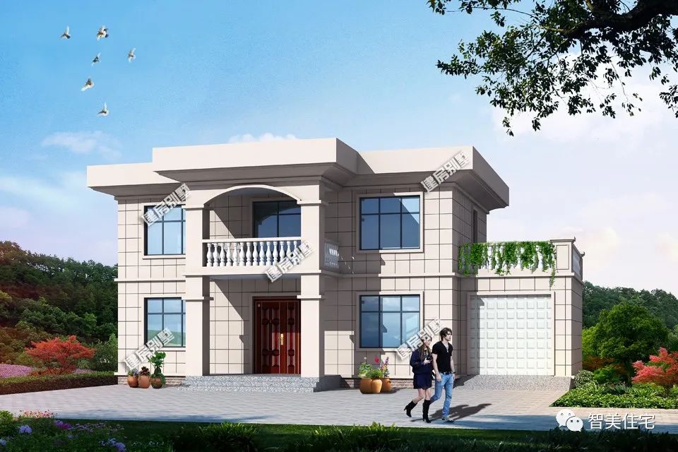 平屋顶别墅，带一个车库设计，还有比这款户型更简单的吗？