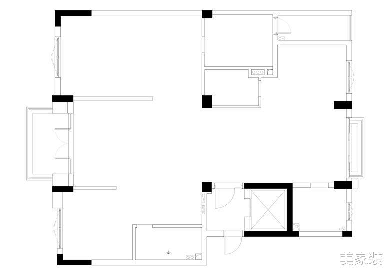 173平台式现代三居室,高效整合空间,客厅开间多出一个功能间