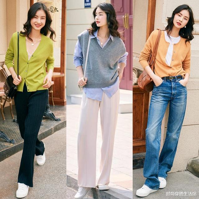 怪不得女人不穿阔腿裤了，今秋流行“秋小衫+裤子”，穿出气质美