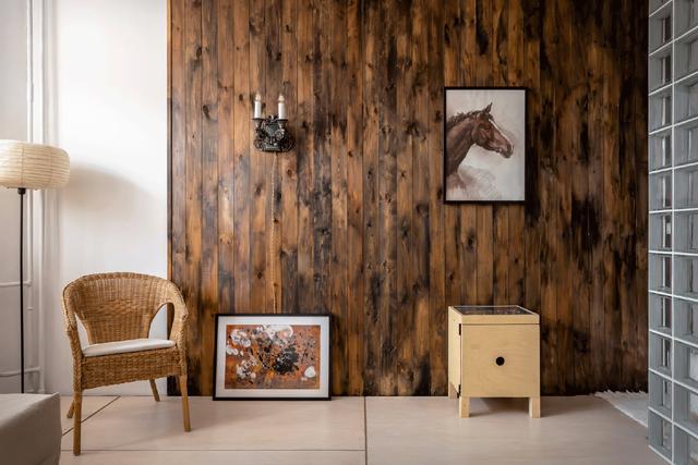 给妈妈设计的44平小家,木色营造舒适氛围,可工作,能练瑜伽