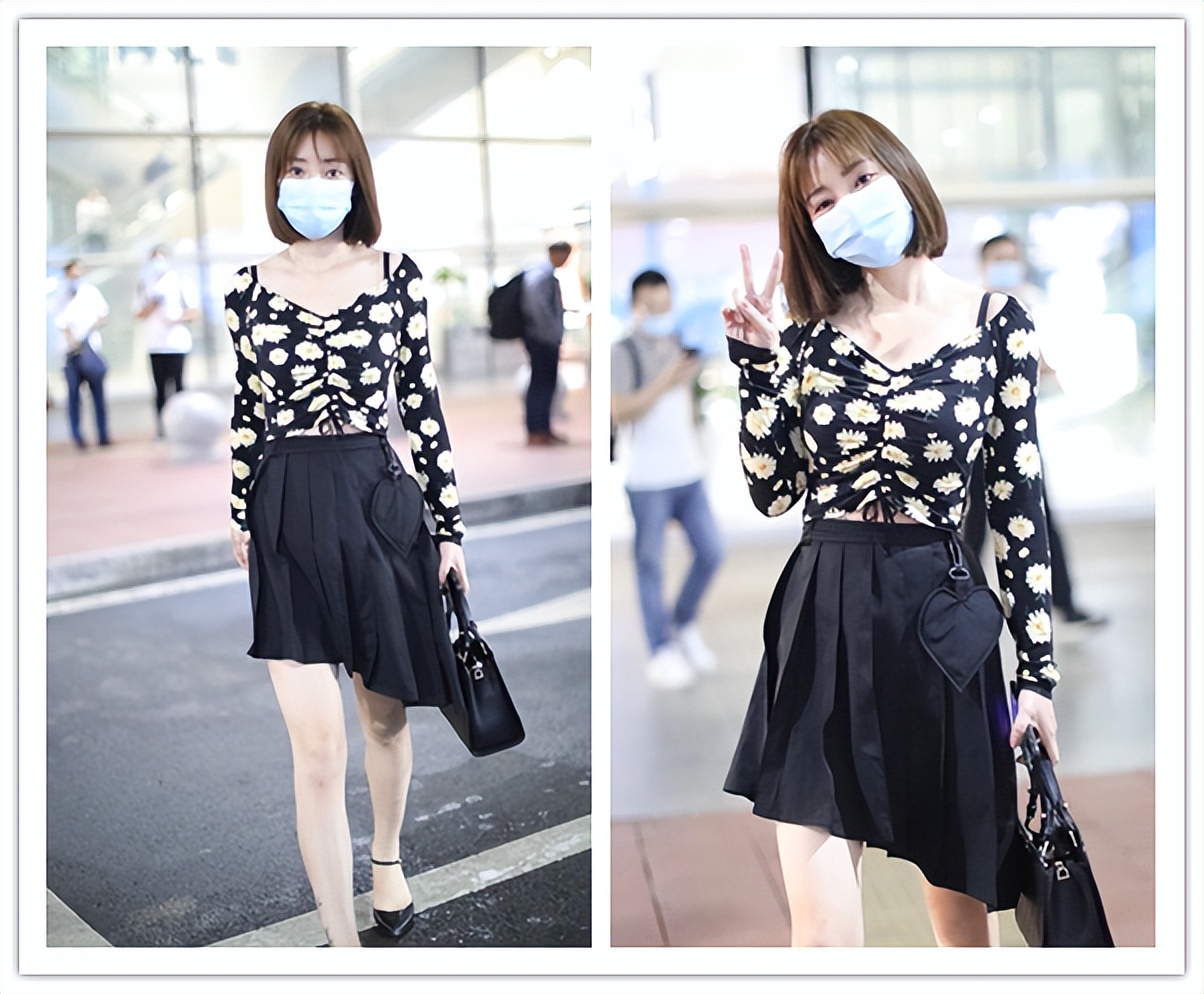 柳岩|黑色服装本来就显瘦,学柳岩这么穿,身材显得更苗条