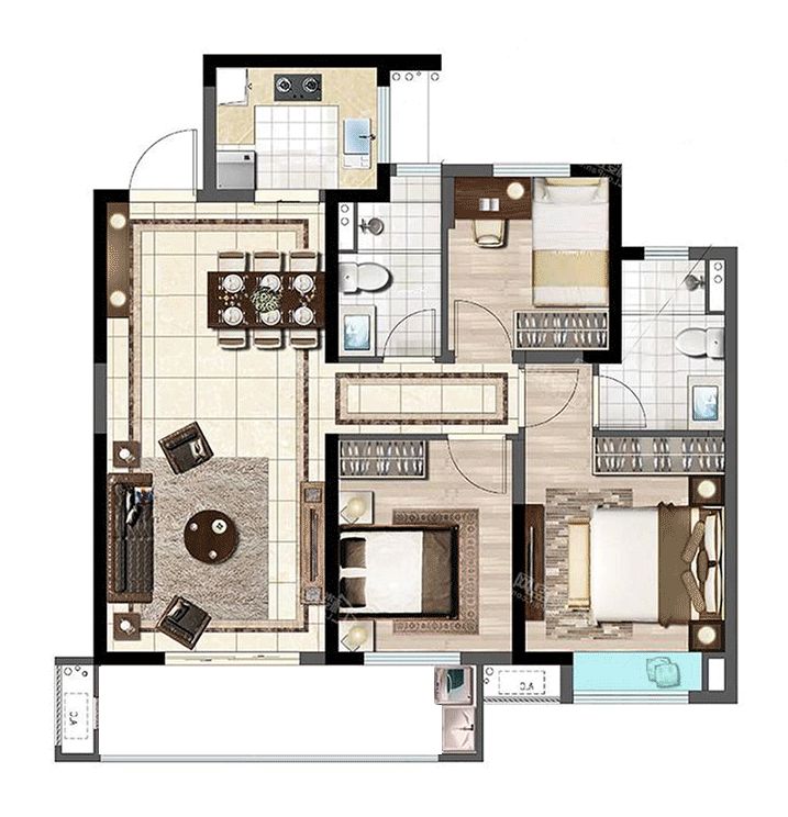 开门见厅不隔断，封阳台照样晾衣服，这家的设计实在高明！