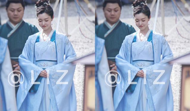 白敬亭|《长风渡》白敬亭毛领路透，自带贵气好养眼，宋轶蓝衣盘发不错！