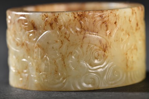 |明代 和田玉螭龙纹发箍