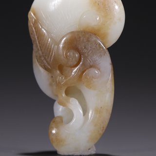 和田玉籽料|旧藏·和田玉籽料灵猴如意挂件