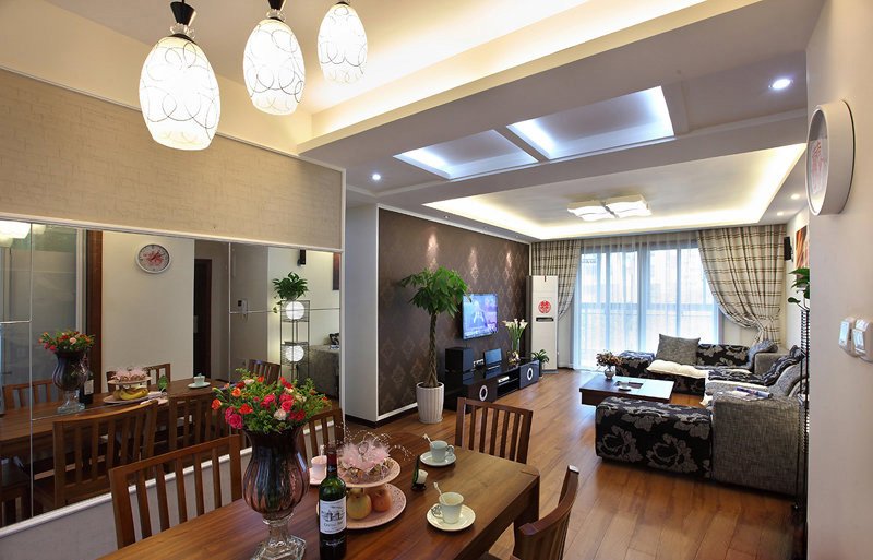 92平现代简约设计,加入中式的设计元素打造温润安静的宜居空间