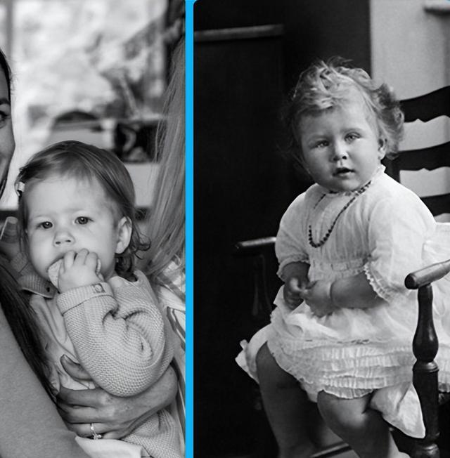 汪小菲|莉莉贝特越长越像曾祖母,两人一岁长相像双胞胎,女王基因真强大