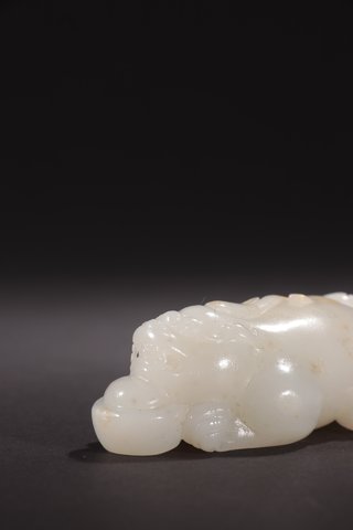 |旧藏-和田玉双兽招财雕件