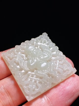 和田玉籽料|辽金 和田玉籽料 白玉 迦楼罗神鸟 嵌饰