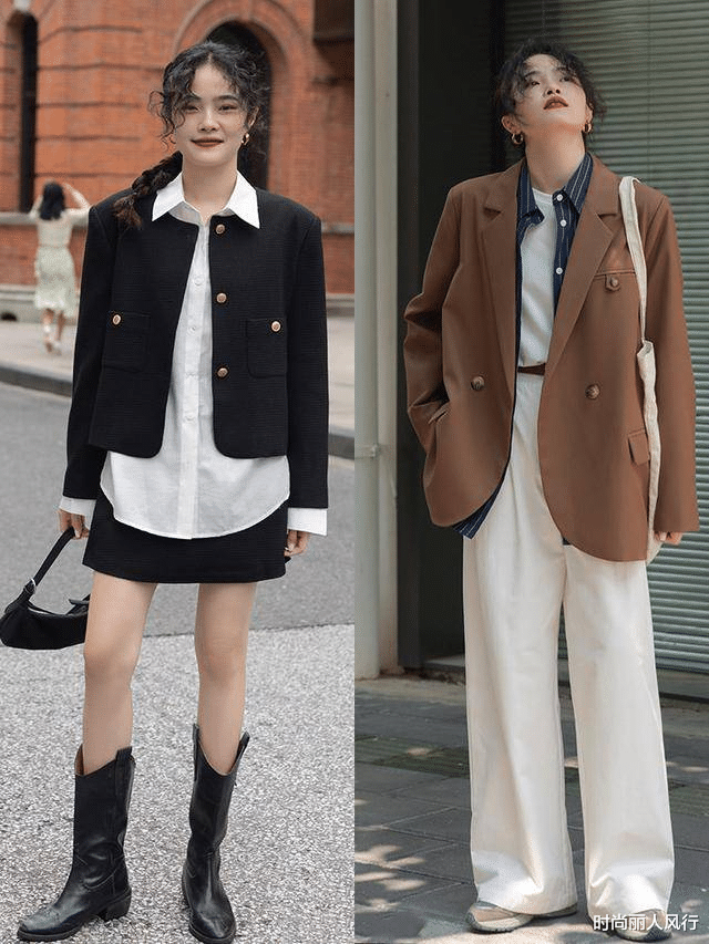 西装|秋天西装这么穿更有时尚感，既能满足通勤需求，还能藏肉让你显瘦