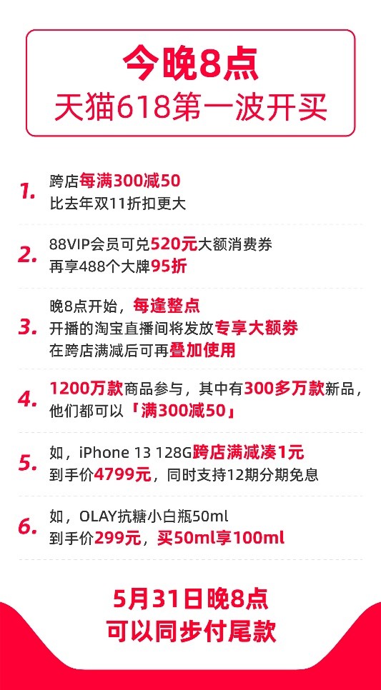 天猫618|天猫618来了！消费者只需做3件事：付尾款、加购物车、合并付款