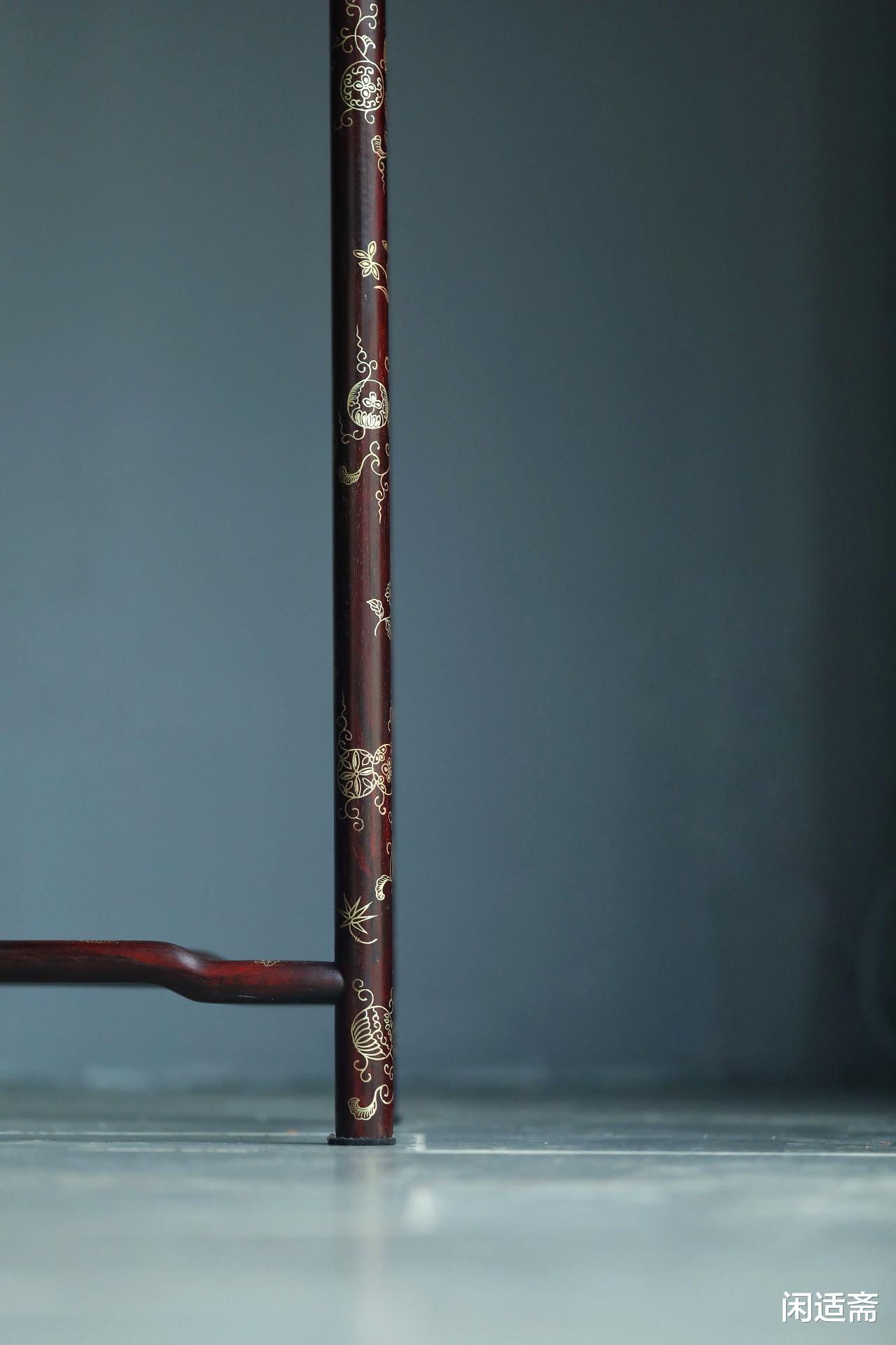 紫檀|闲情偶寄，华贵富丽，紫檀描金香几