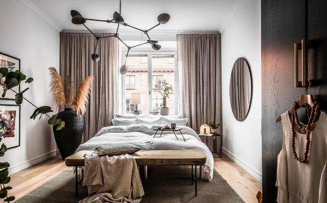 走进长长洞穴般的住宅，瑞典71平公寓，大地色调的温暖惬意