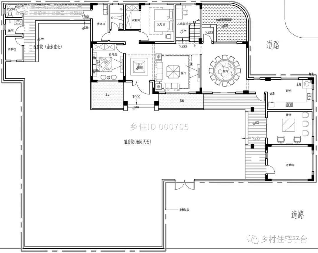 乡住平台免费图纸土建52万面宽32m进深18m广西玉林二层新中式别墅