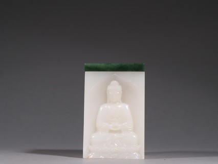 和田玉籽料|清乾隆 和田玉籽料扳指带盒一套。