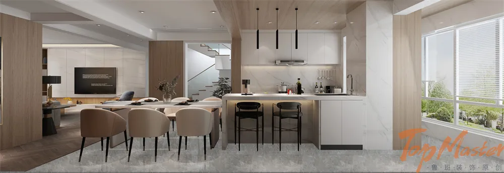 【鲁班装饰】雨花毓秀220㎡现代风格,质朴的温柔