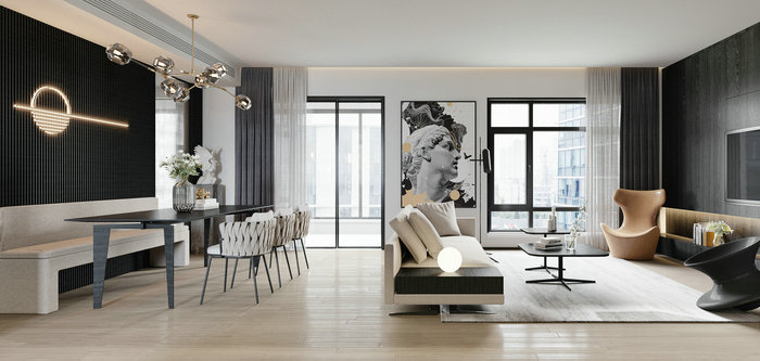 别墅装修|175m2自然主义极简装修风格赏析