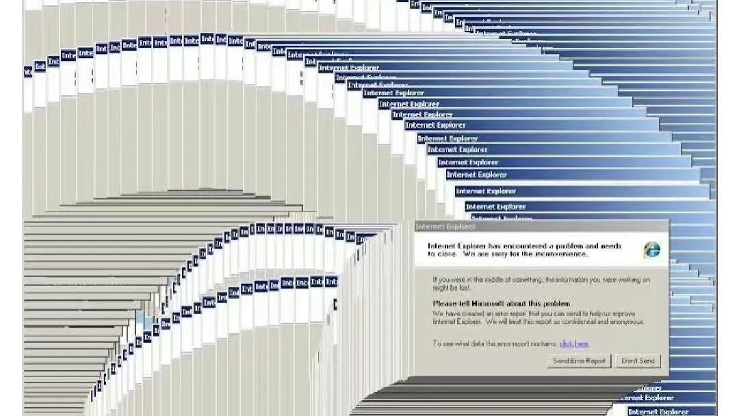 IE浏览器卡机时，整个电脑桌面的疯狂弹窗，将会永远留在记忆里了！