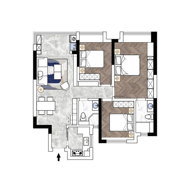 11万改造的105精装房，简装为主，贵在细节，满足三代同堂所需