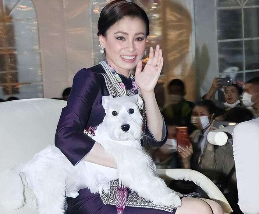 苏提达脚踩恨天高出镜，怀抱爱犬现身演唱会，皮衣穿搭尽显好心情