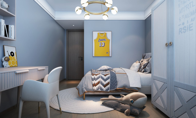 190㎡现代轻奢,多样的色彩使室内空间增加更多活力趣味