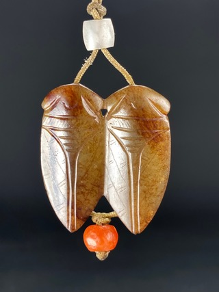 |战汉 和田玉 玉双连蝉 玉双蝉坠