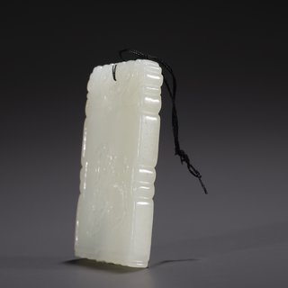 狮子|旧藏·和田玉籽料狮子戏球玉牌