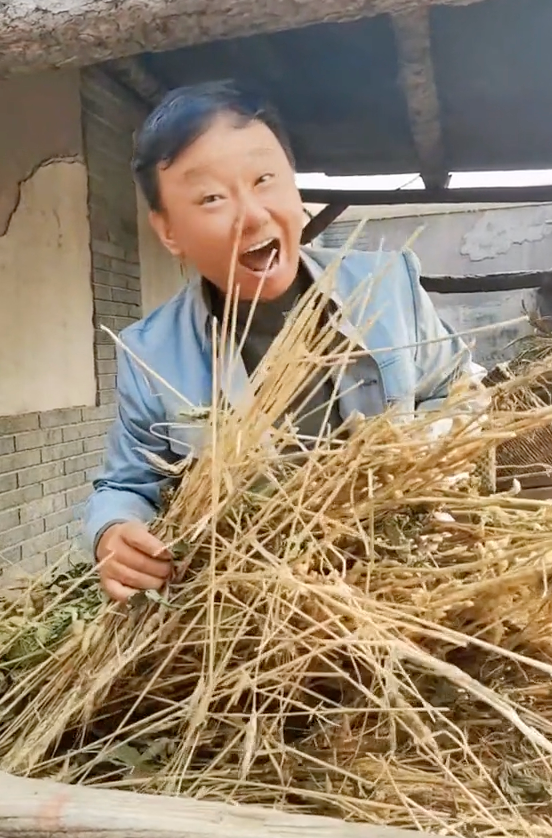 张译|52岁邵峰晒片场农村生活！脚踩布鞋手挎竹篮，抱一堆枯草大声唱歌