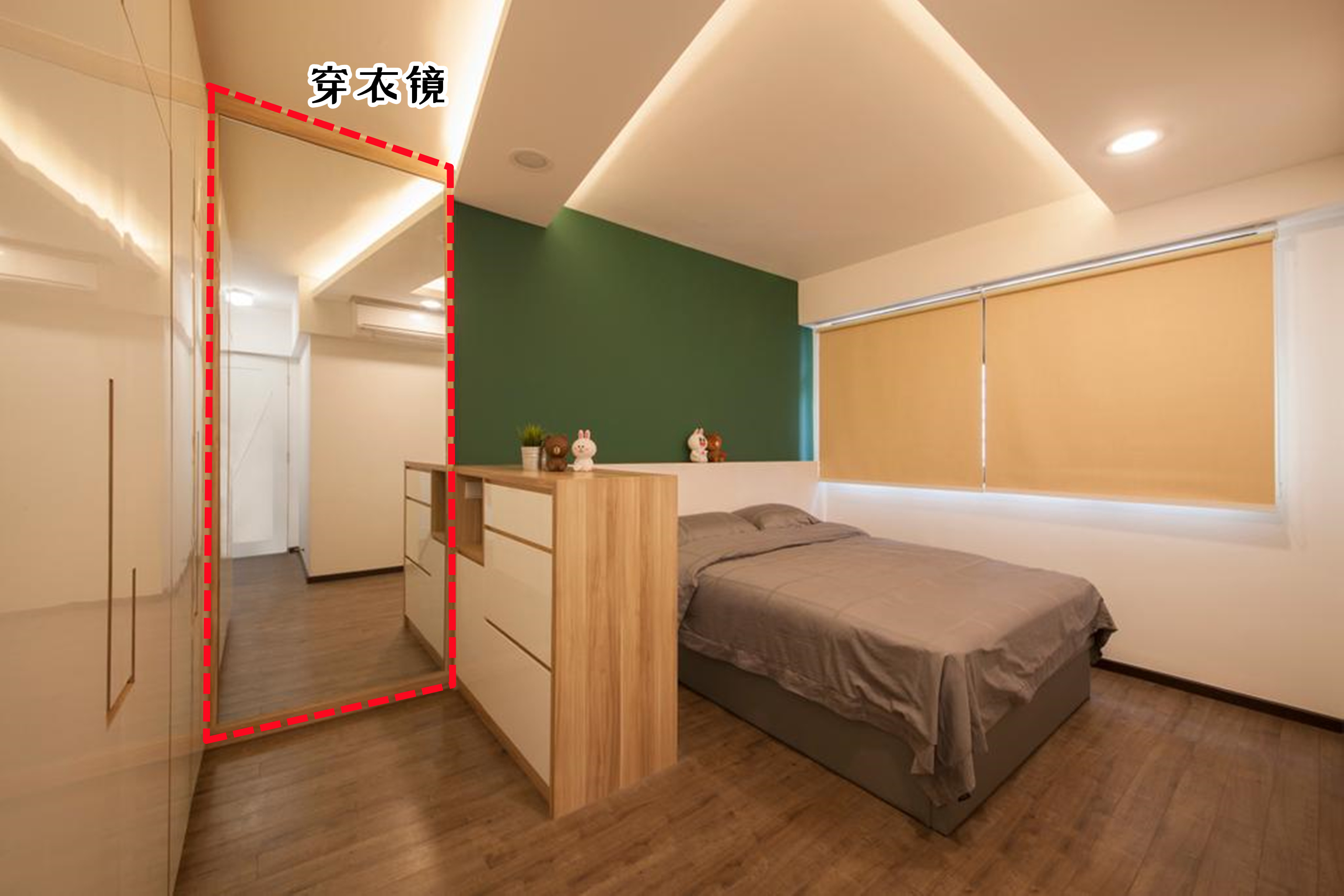 聪明做法:不单独占一间房,卧室拆2半,一边睡觉一边规划衣帽区