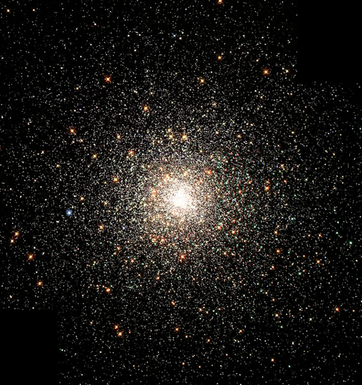 哈勃新奇发现,这个发亮的星团中有红色、白色和蓝色恒星