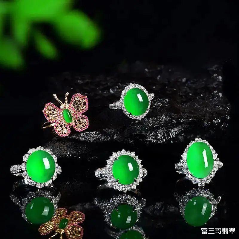 翡翠|翡翠戒面——指间一抹绿，心中一份情