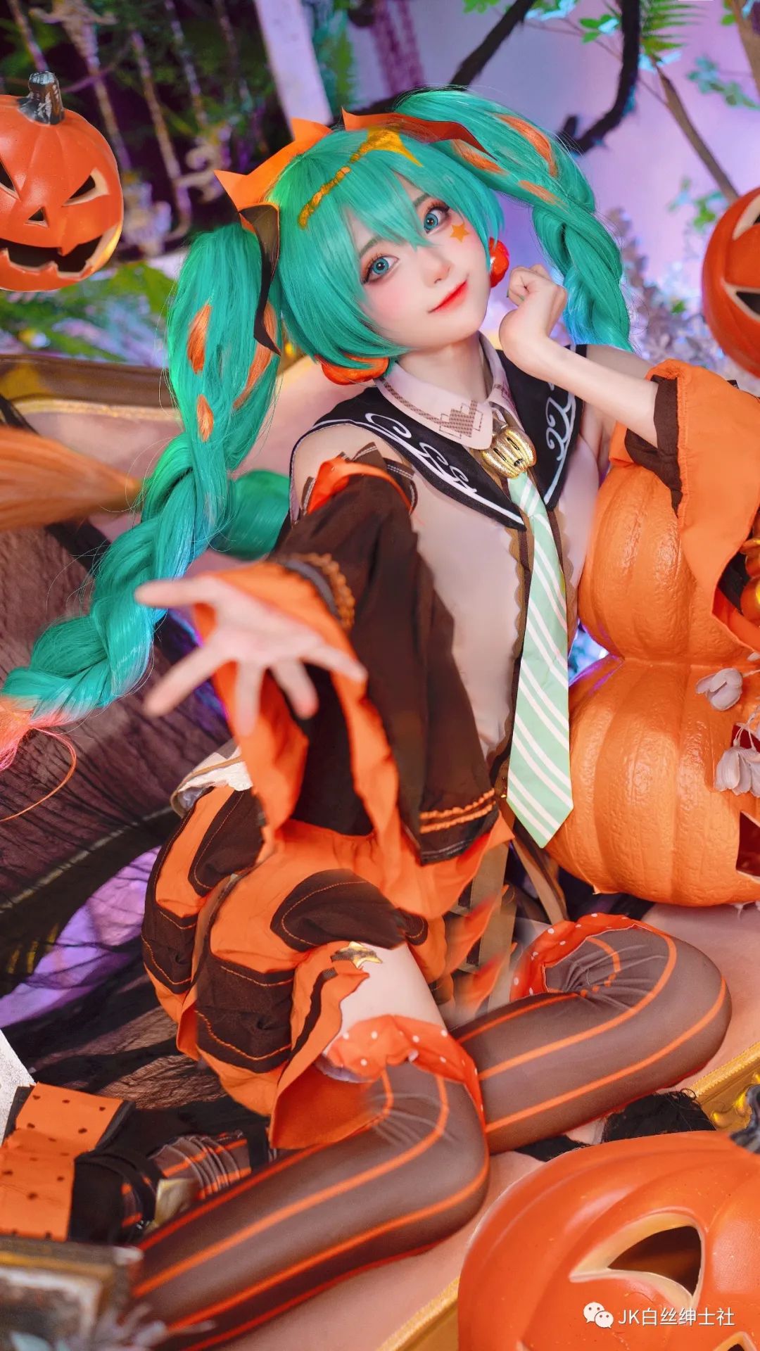 万圣节|cos：万圣节南瓜miku—cos正片