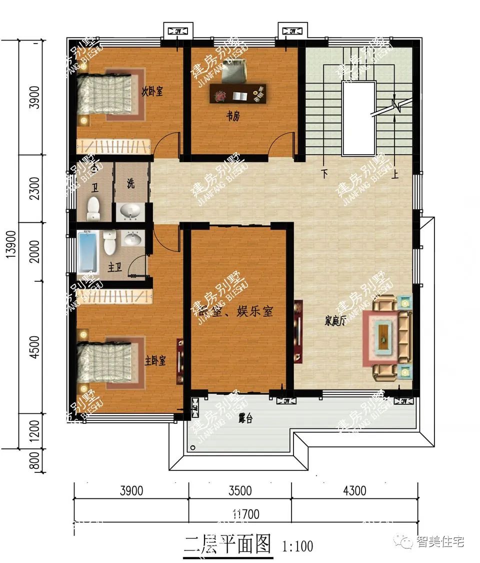 带车库和堂屋设计，还有双露台，盖一栋这样的简欧别墅真不赖