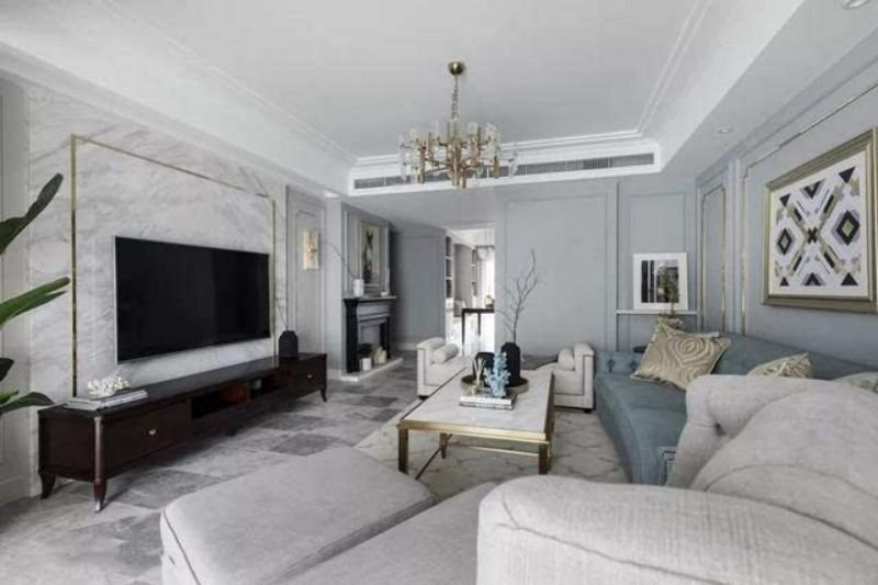 97平混搭风二居室全屋基调灰白,融合美式优雅与现代时尚高级耐看