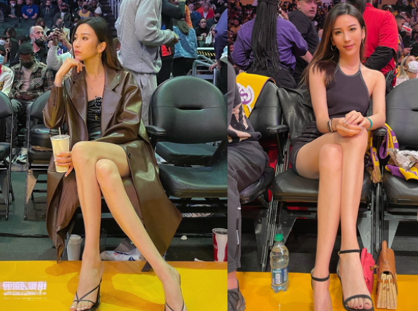 肯达尔·詹娜|华裔美女金诗迪现身NBA赛场，穿着休闲气质大方，抢走詹娜风头