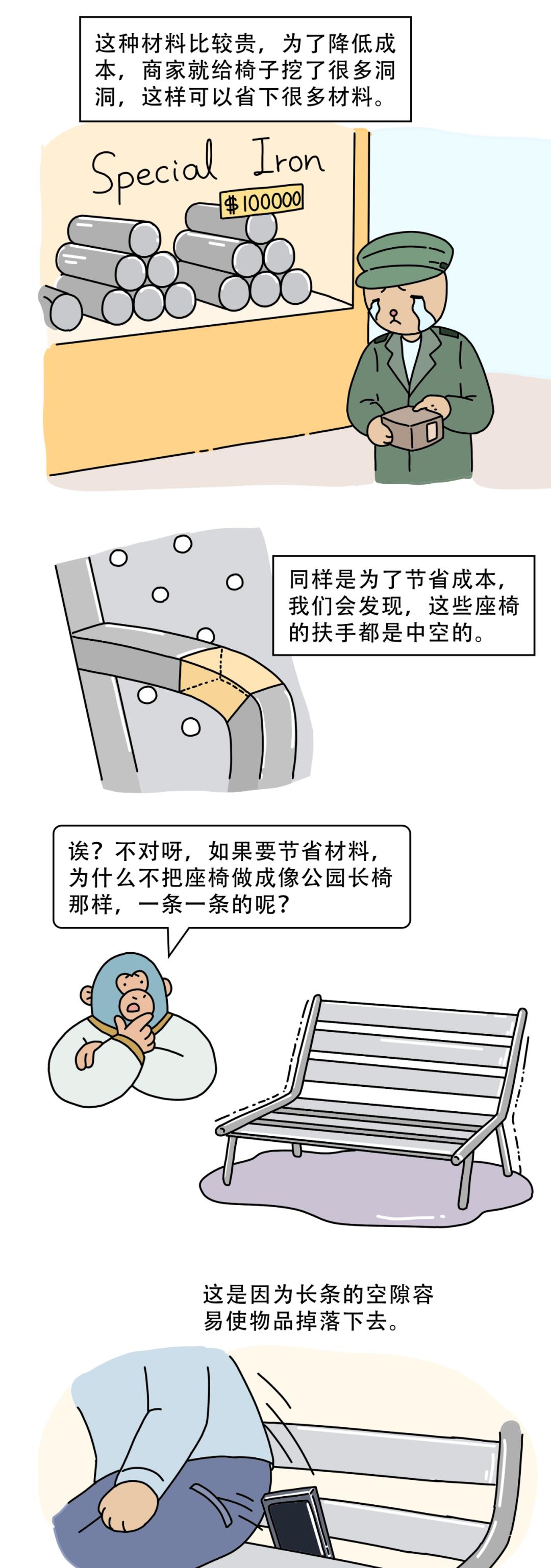 公共场所|为何公共场所的座椅，有那么多“洞洞”？一组漫画科普「解惑」！