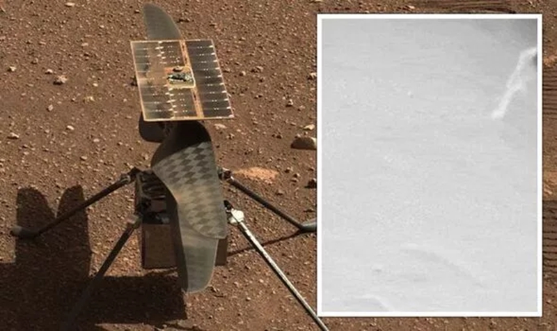 NASA直升机在火星被异物缠住腿,像一块纱巾,火星公主的头巾?