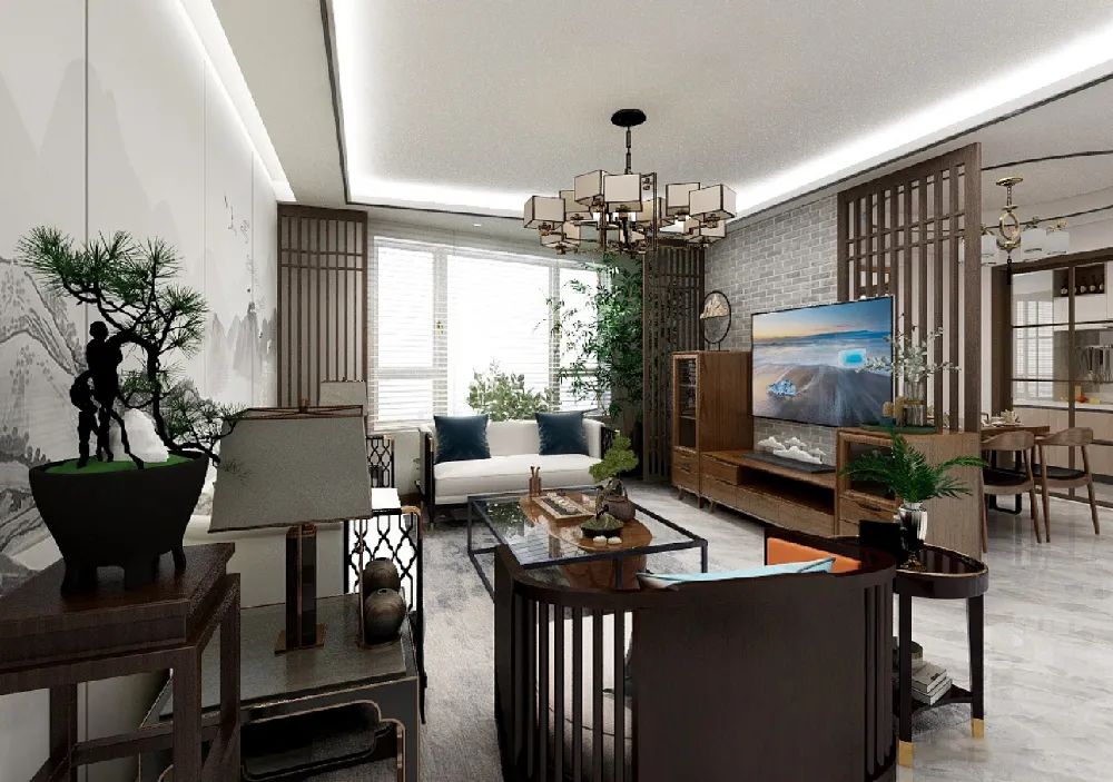 135平新中式三居-国风之美