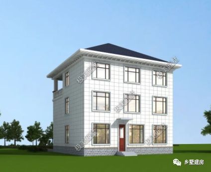 12.5X12.3米三层简欧风格别墅,让生活更有格调,回村建房首选