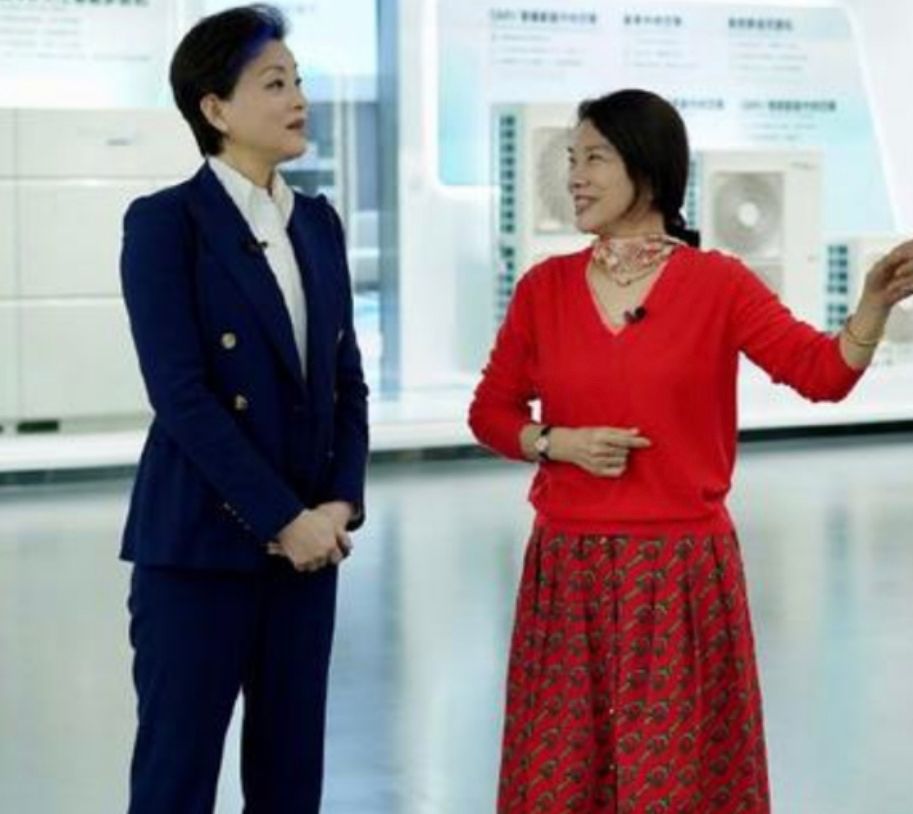 面膜 董明珠认真打扮，穿万元红裙优雅亮相，仍被杨澜一撮蓝发抢了镜
