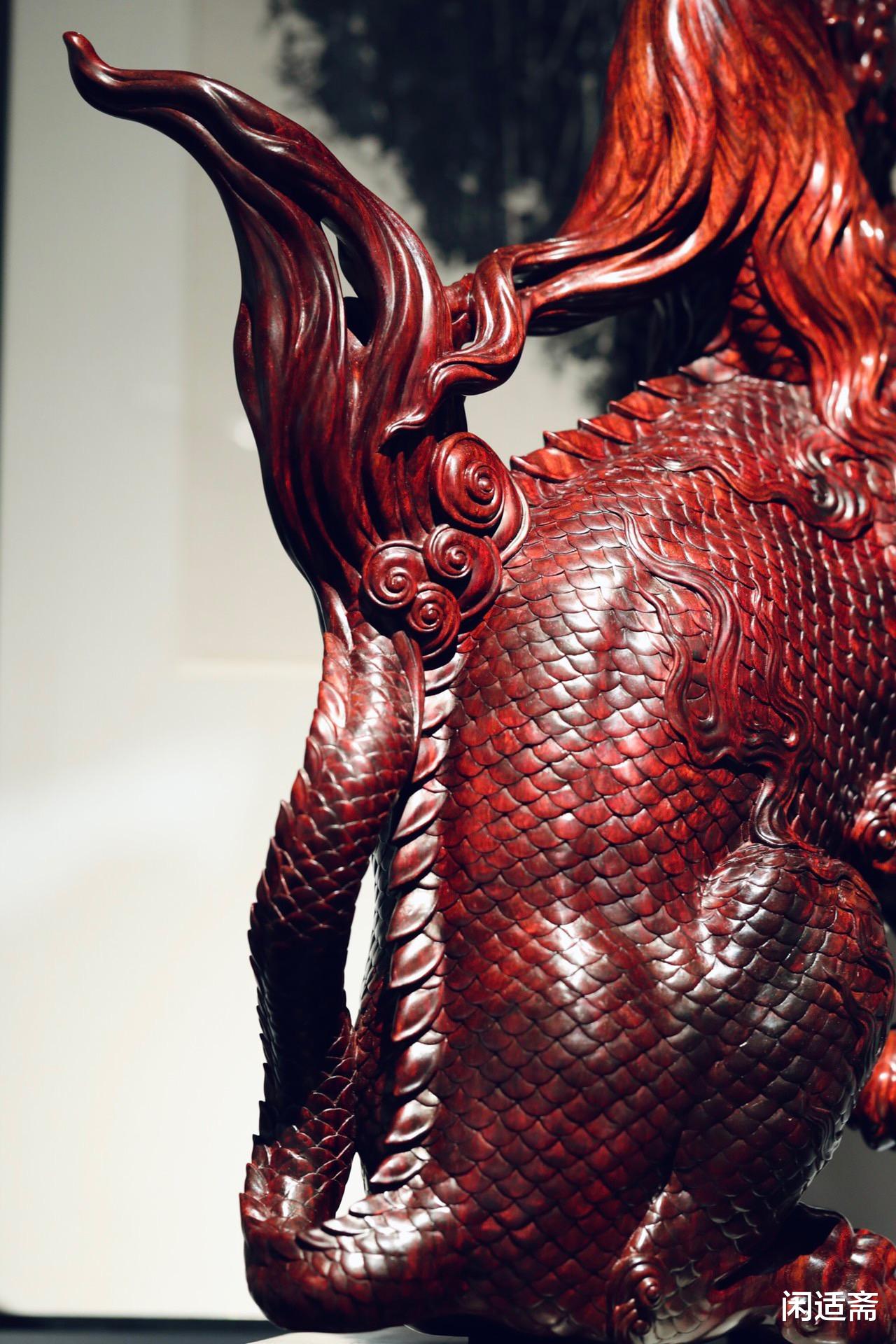 雕刻|小叶紫檀,麒麟神兽,全手工雕刻,木雕艺术摆件