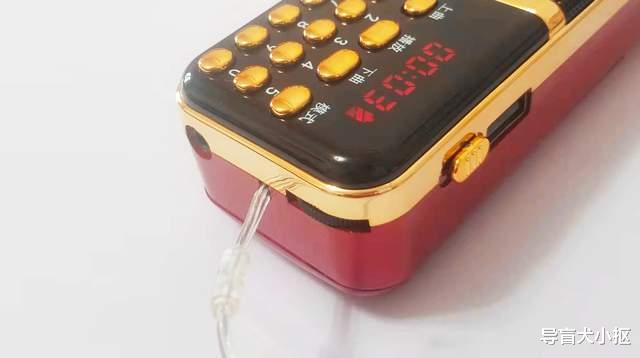 金色按键配大红外壳，这款迷你收音机，插卡之后还能当MP3用