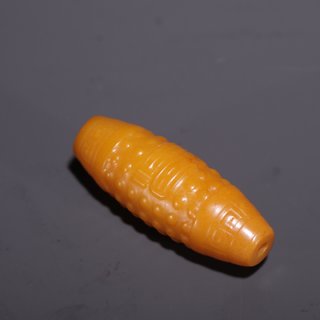 雍正|旧藏·和田玉回纹天珠型挂件