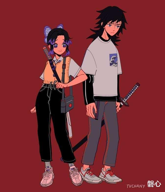 路飞|用美漫风打开鬼灭之刃,伊之助是美女,蝴蝶忍和义勇像姐弟